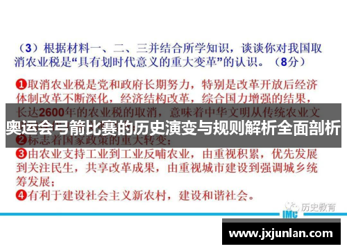 奥运会弓箭比赛的历史演变与规则解析全面剖析