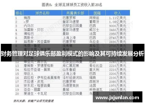 财务管理对足球俱乐部盈利模式的影响及其可持续发展分析